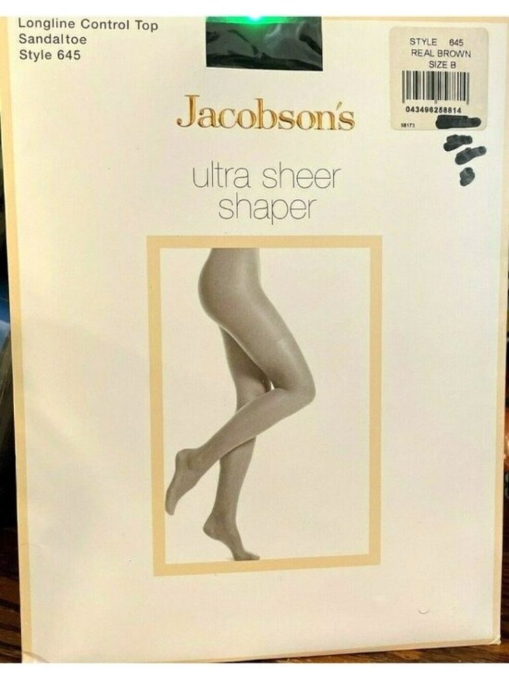 VTG Womens Jacobsons Ultra Sheer Shaper Control Top Pantyhose Sandaltoe Brn Sz B - Picture 5 of 5